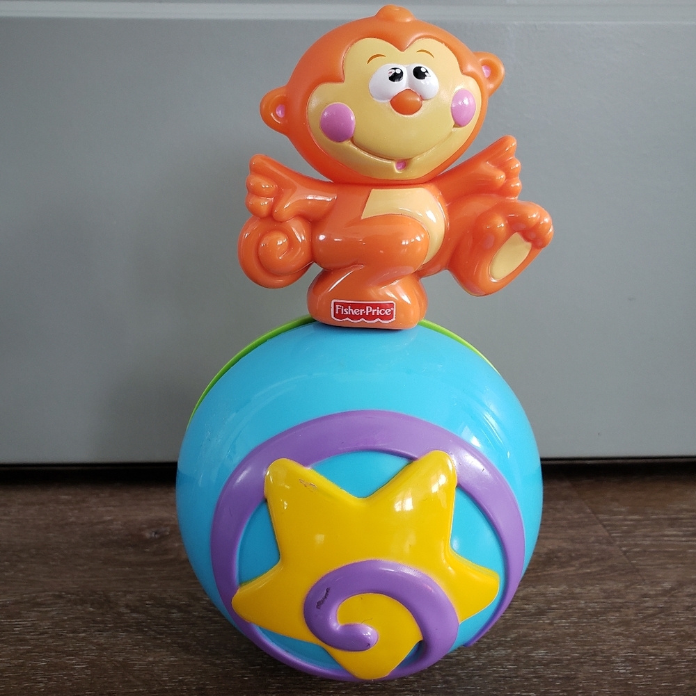 Fisher-Price Go Baby Go! Crawl Along Monkey Talking Musical Ball Toy Interactive